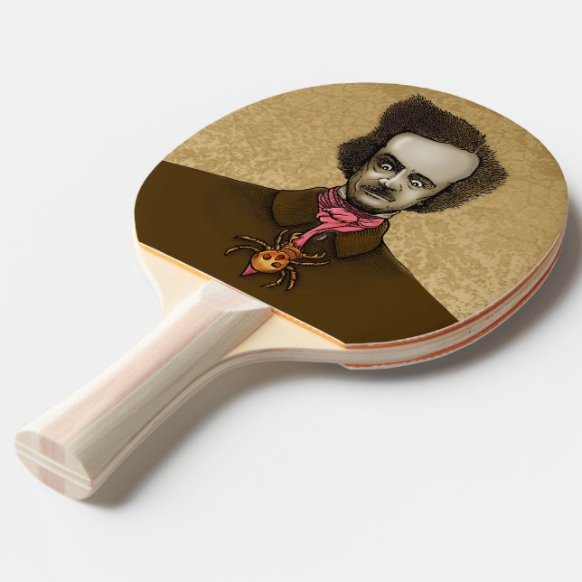 Edgar with Gold Bug Ping Pong Paddle (Front Angle)