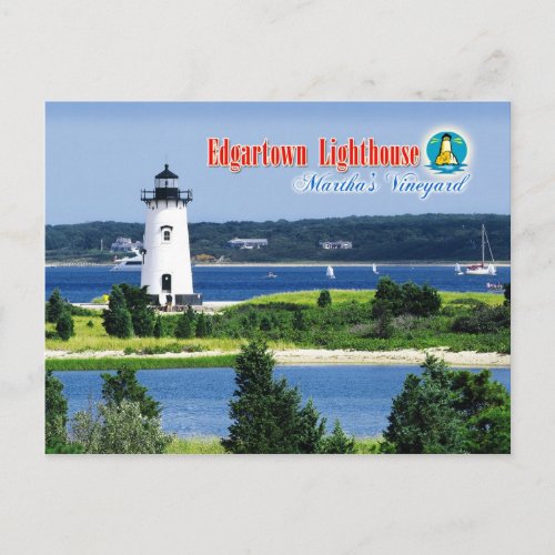 Edgartown Harbor Light Marthas Vineyard MA Postcard