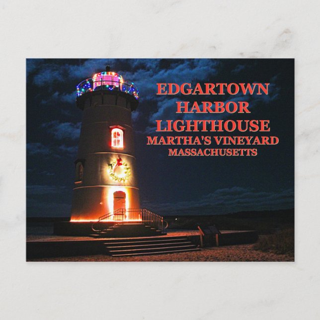 Edgartown Harbor Lighthous, Massachusetts Postcard (Front)
