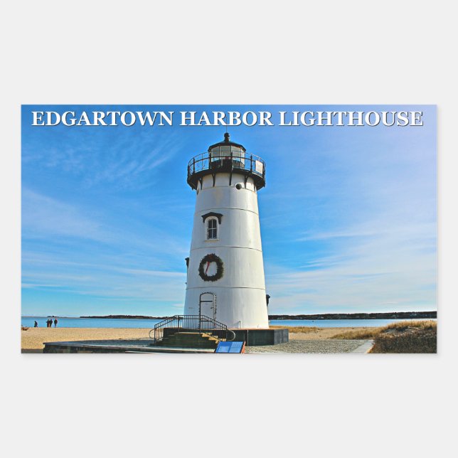 Edgartown Harbor Lighthouse, MA Stickers (Front)