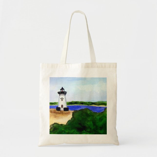 Edgartown Harbor Lighthouse Tote Bag (Front)