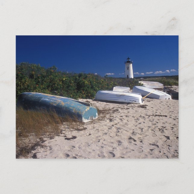Edgartown Lighthouse and Beach Postcard (Front)