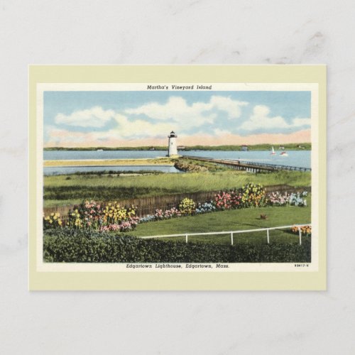 Edgartown Lighthouse Marthas Vineyard c1925 Postc Postcard