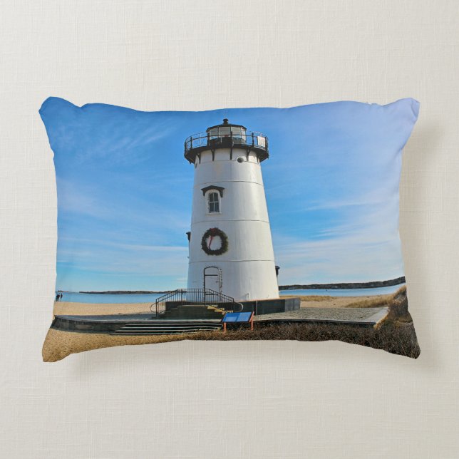 Edgartown Lighthouse, Marthas Vineyard MA Accent Pillow (Front)