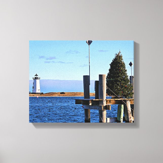 Edgartown Lighthouse, Martha's Vineyard MA Canvas Print (Front)
