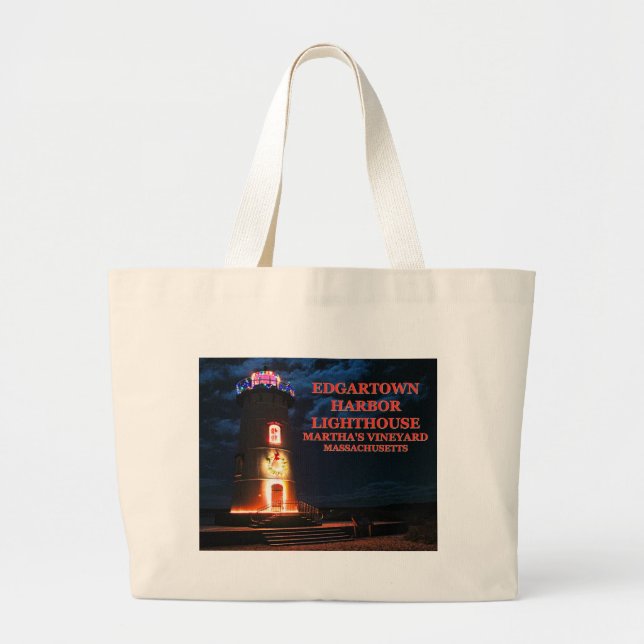 Edgartown Lighthouse,Martha's Vineyard MA Tote Bag (Front)