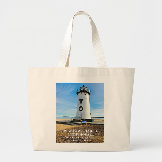 Edgartown Lighthouse,Martha's Vineyard MA Tote Bag (Front)