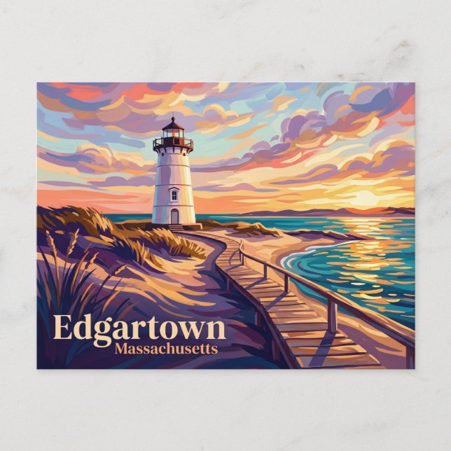 Edgartown Lighthouse USA Postcard (Front)