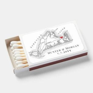 Edgartown MA Map Elegant Black White Wedding Favor Matchboxes
