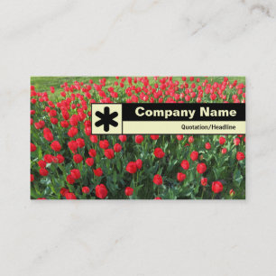 Edge Labeled - Bed of Red Tulips 01 Business Card