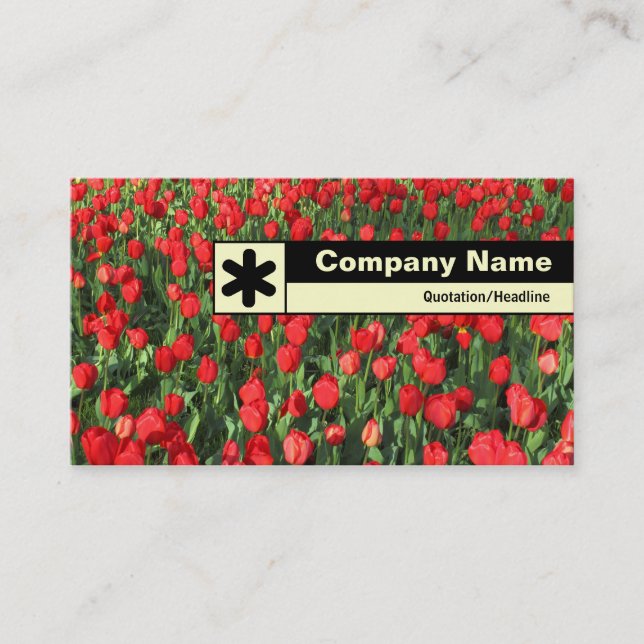 Edge Labeled - Bed of Red Tulips 02 Business Card (Front)