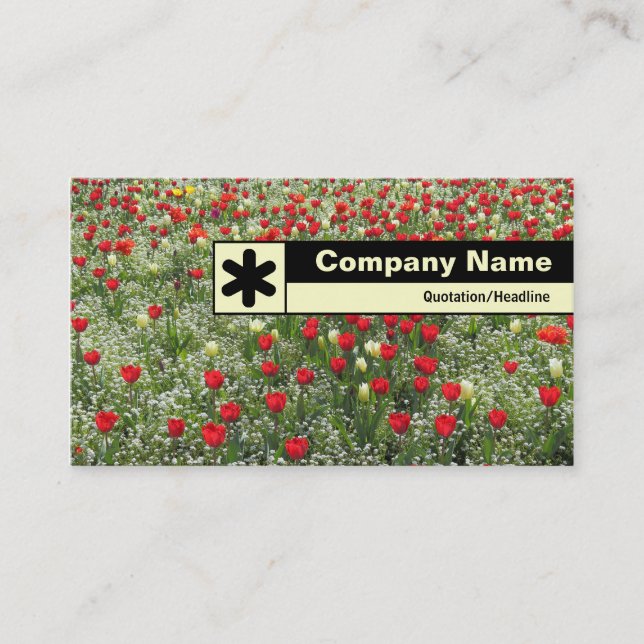 Edge Labeled - Bed of Tulips Business Card (Front)