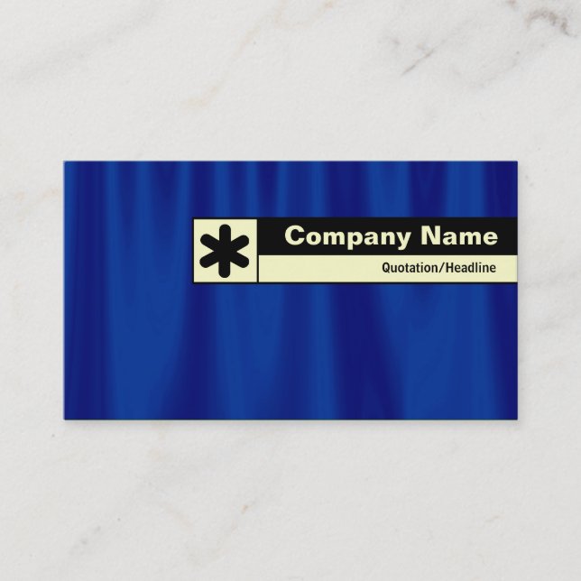 Edge Labeled - Blue Curtain Business Card (Front)