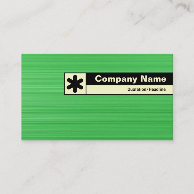 Edge Labeled - Brushed Green Business Card (Front)