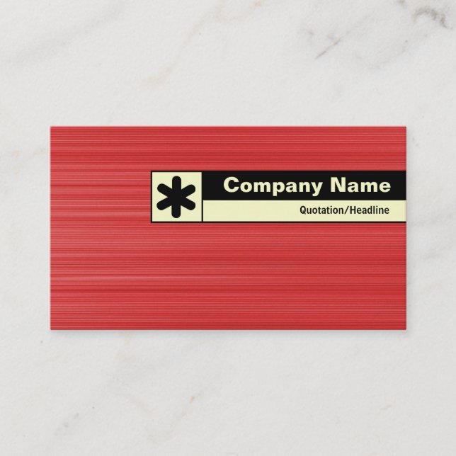 Edge Labeled - Brushed Red Business Card (Front)