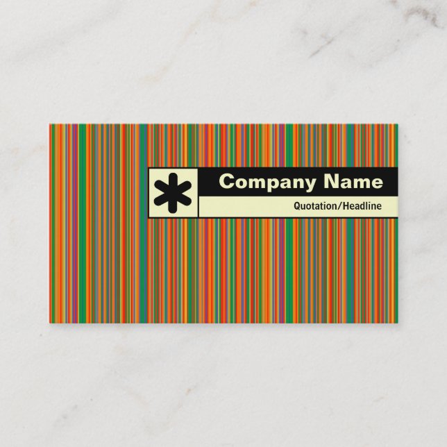 Edge Labeled - Colorful Stripes 02 Business Card (Front)
