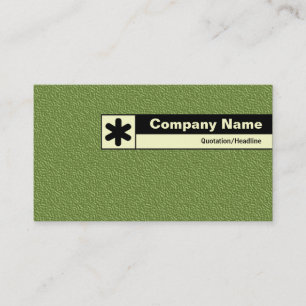 Edge Labeled - Green Embossed Tex Business Card