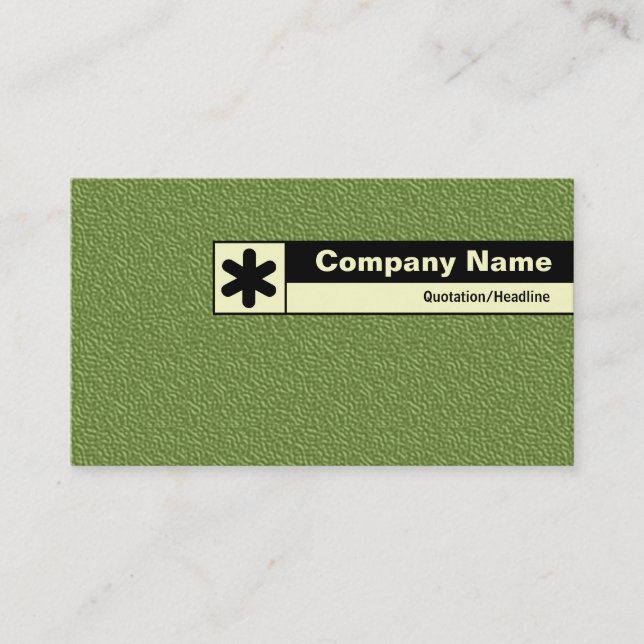 Edge Labeled - Green Embossed Tex Business Card (Front)