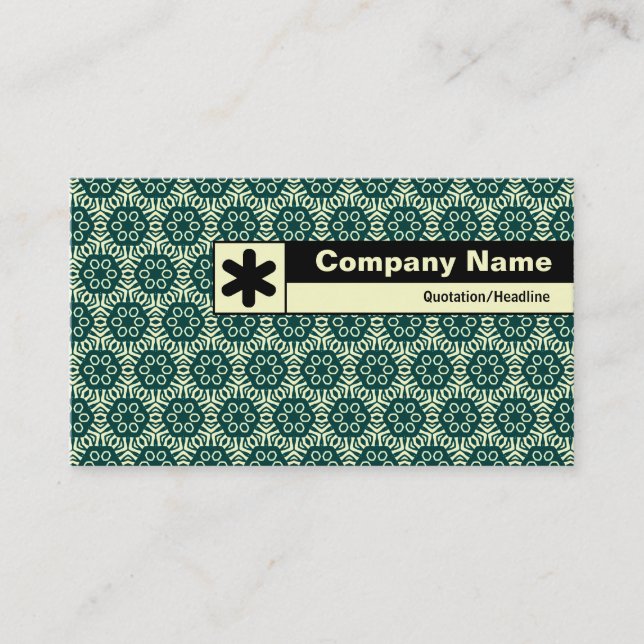 Edge Labeled - Green Geometric Pattern II Business Card (Front)