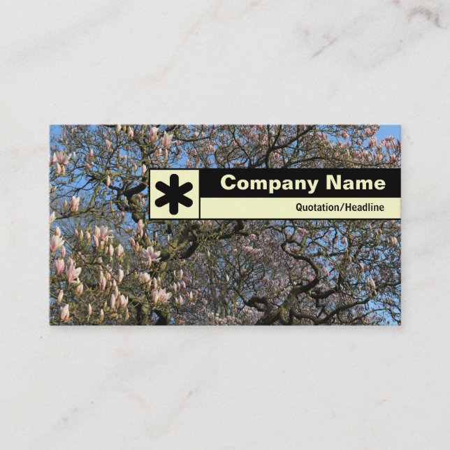 Edge Labeled - Magnolia Tree in Blossom Business Card (Front)