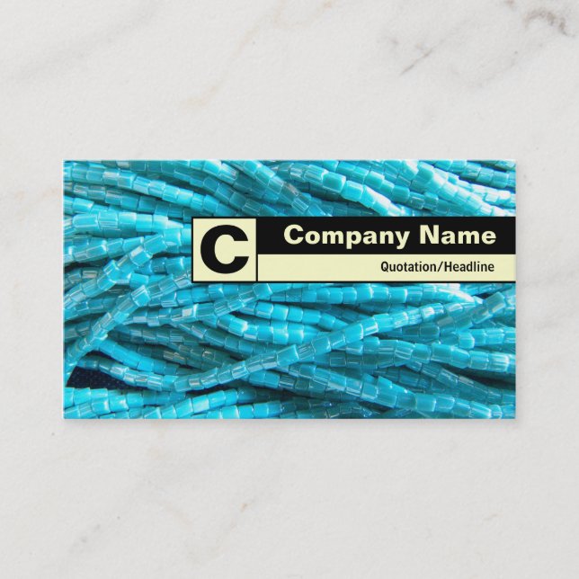 Edge Labeled Monogram - Bead Braids Business Card (Front)