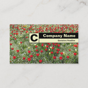 Edge Labeled Monogram - Bed of Tulips Business Card