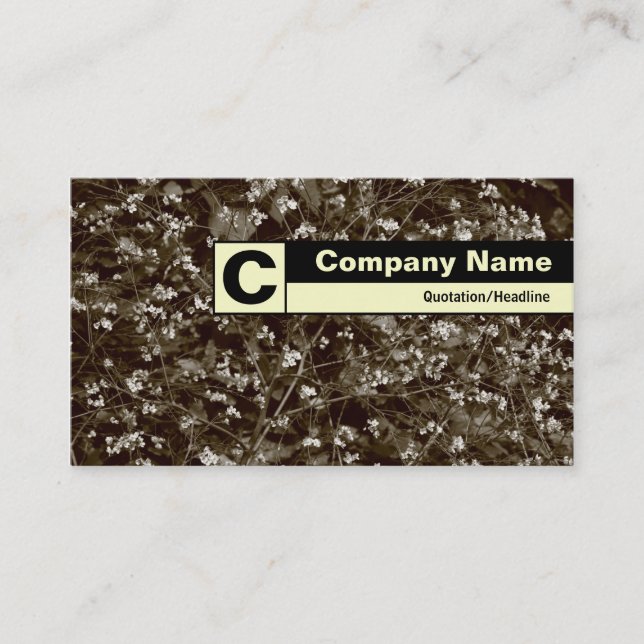 Edge Labeled Monogram - Blossom Business Card (Front)