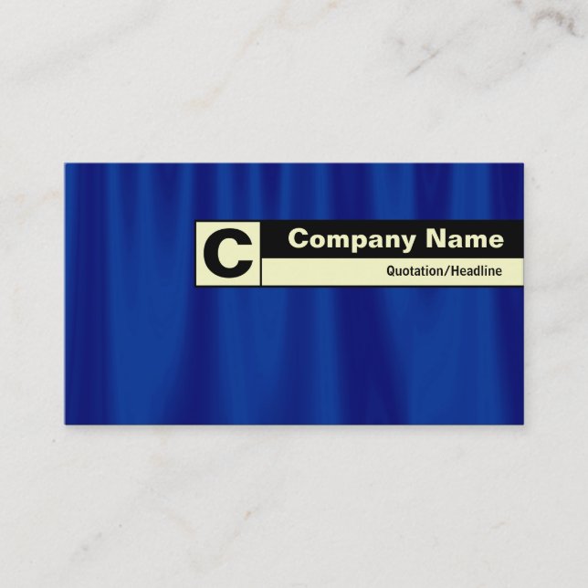 Edge Labeled Monogram - Blue Curtain Business Card (Front)