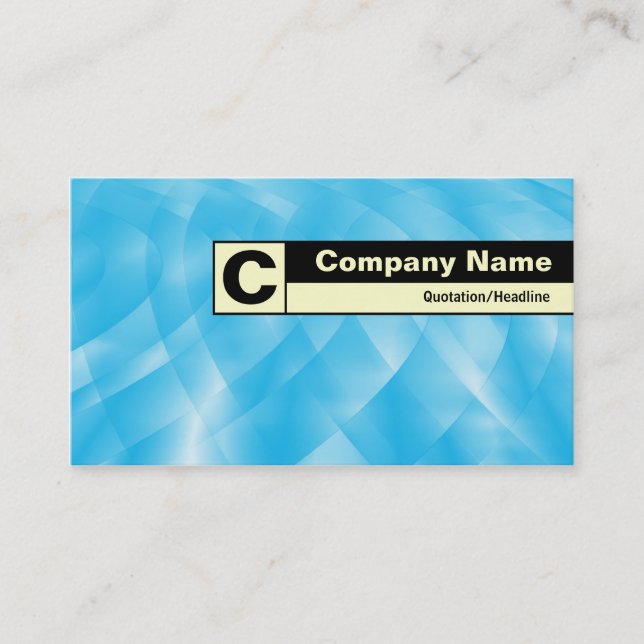 Edge Labeled Monogram - Blue Curves Business Card (Front)