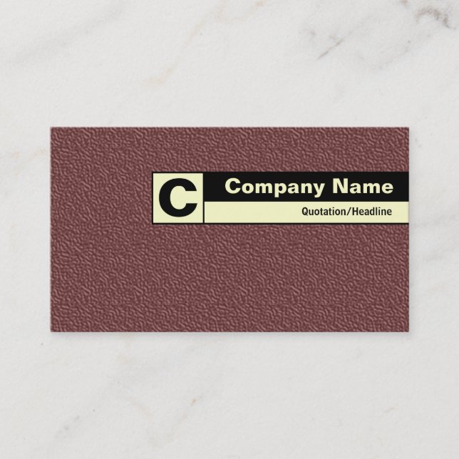 Edge Labeled Monogram - Brown Embossed Tex Business Card (Front)