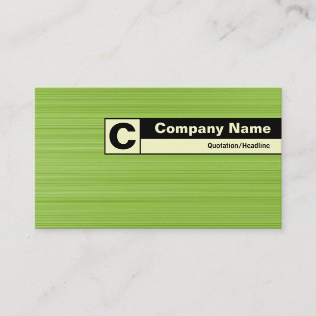 Edge Labeled Monogram - Brushed Green Business Card (Front)