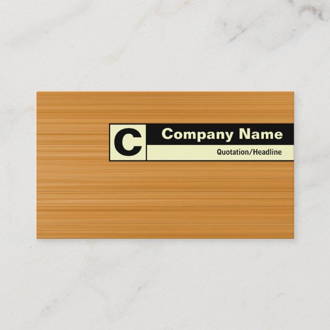 Edge Labeled Monogram - Brushed Ochre Business Card (Front)