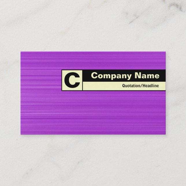 Edge Labeled Monogram - Brushed Purple Business Card (Front)