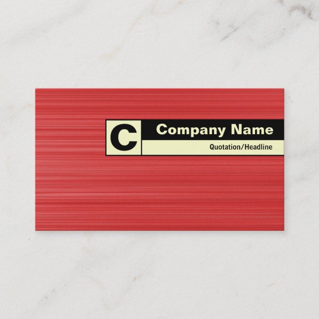Edge Labeled Monogram - Brushed Red Business Card (Front)