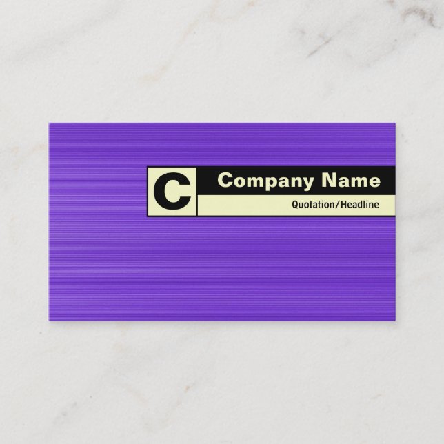 Edge Labeled Monogram - Brushed Violet Business Card (Front)