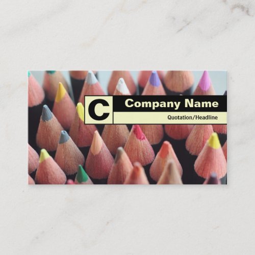 Edge Labeled Monogram _ Color Pencils Business Card