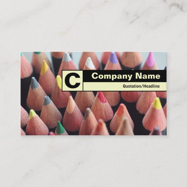Edge Labeled Monogram - Color Pencils Business Card (Front)