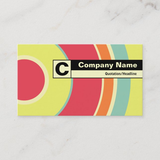 Edge Labeled Monogram - Colorful  Circle 01 Business Card (Front)