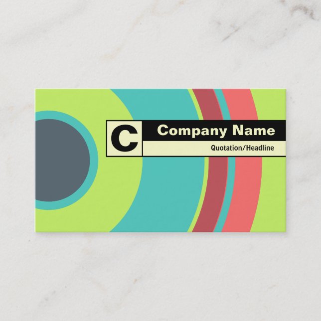 Edge Labeled Monogram - Colorful  Circle 04 Business Card (Front)