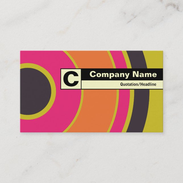 Edge Labeled Monogram - Colorful  Circle 06 Business Card (Front)