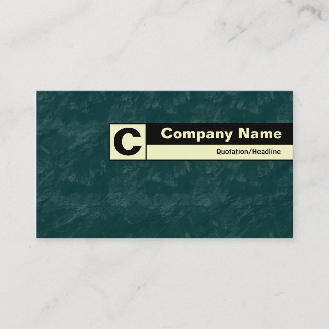 Edge Labeled Monogram - Dark Green Brushed Business Card (Front)