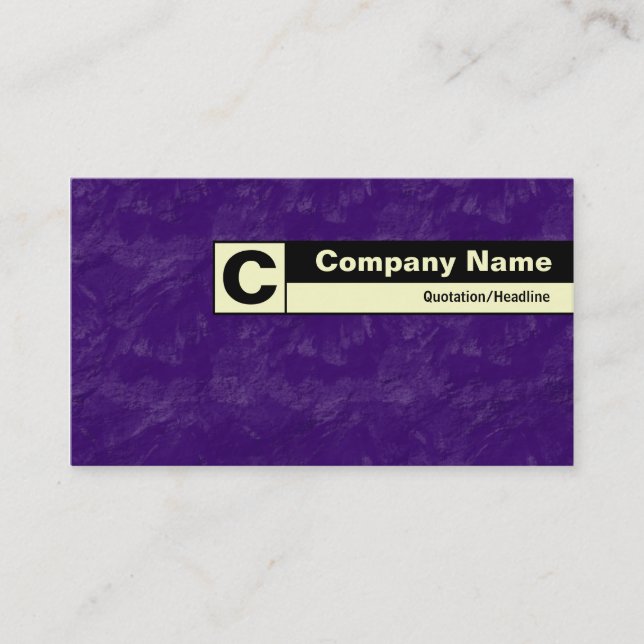 Edge Labeled Monogram - Deep Purple Brushed Business Card (Front)