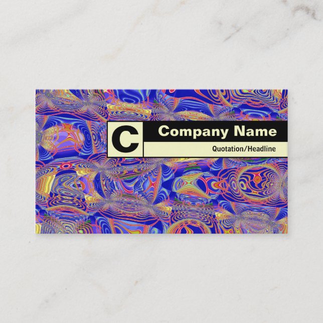 Edge Labeled Monogram - Fractal Abstract 061012a Business Card (Front)