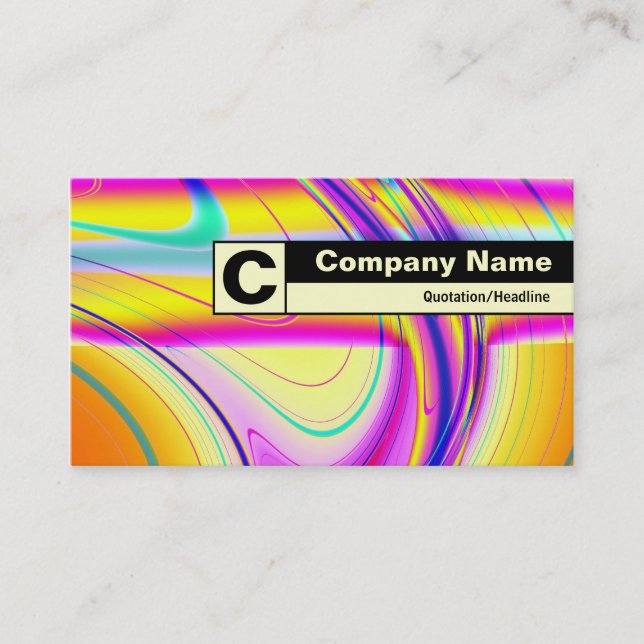 Edge Labeled Monogram - Fractal Abstract 061012f Business Card (Front)