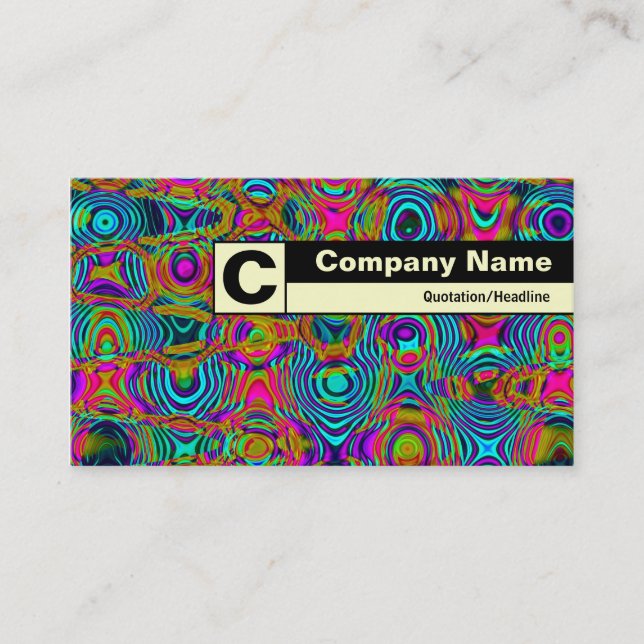 Edge Labeled Monogram - Fractal Abstract 191111a Business Card (Front)