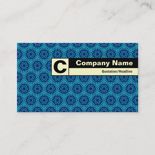 Edge Labeled Monogram - Geometric Pattern Business Card (Front)