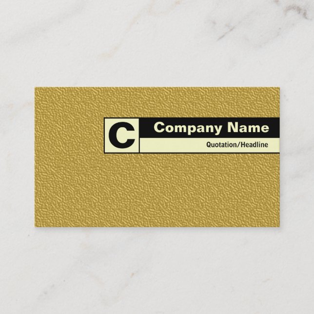 Edge Labeled Monogram - Golden Embossed Tex Business Card (Front)