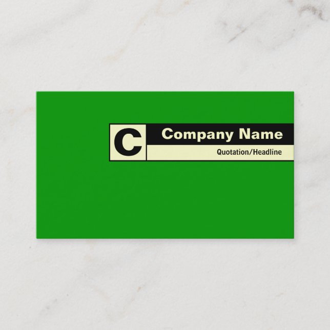 Edge Labeled Monogram - Green 009900 Business Card (Front)