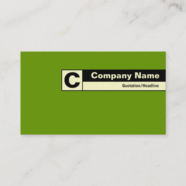 Edge Labeled Monogram - Green 669900 Business Card (Front)