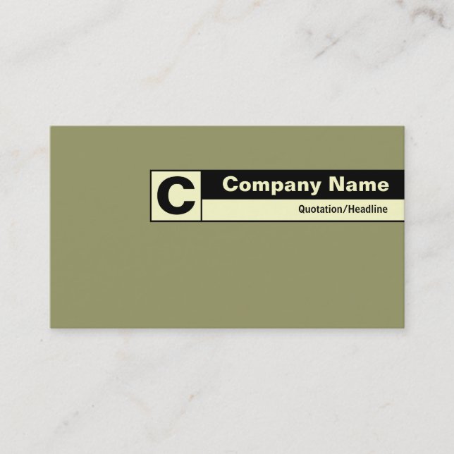Edge Labeled Monogram - Green Brown 999966 Business Card (Front)